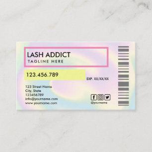 holograph trendy pill bottle lashes package label business card