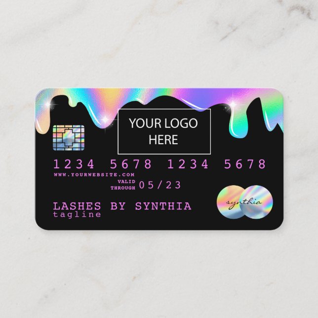 Holograph Unicorn Credit Card add your logo (Front)