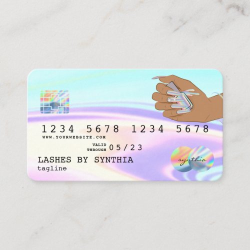 Holograph unicorn Credit Card Nail Tech