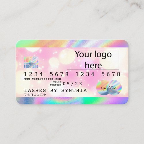 Holograph Unicorn Dripp Credit Card add your logo