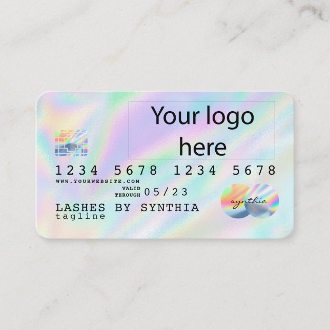 Holograph Unicorn Dripp Credit Card add your logo (Front)