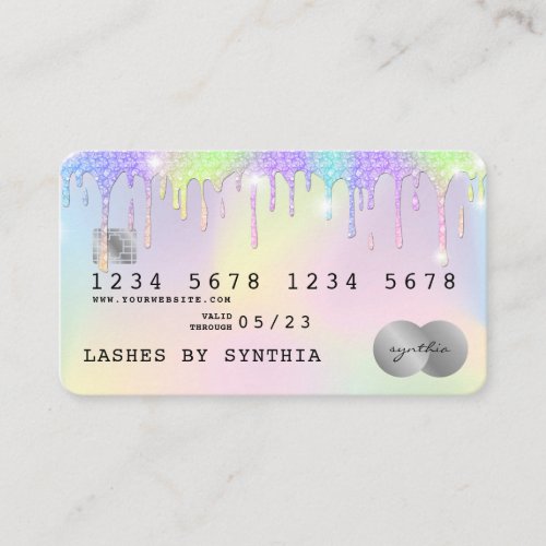 Holograph Unicorn Dripping Credit Card Lashes
