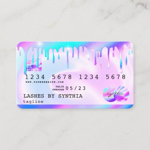 Holograph  unicorn Drips Modern Credit Card