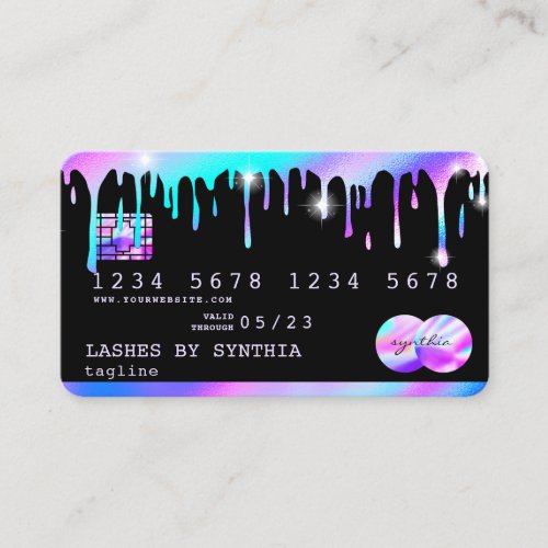 Holograph  unicorn Drips Modern Credit Card