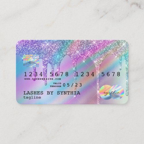 Holograph Unicorn Drips  Modern Credit Card Style