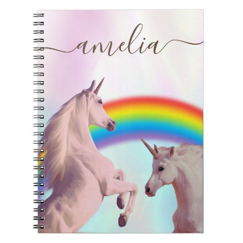 Holograph Unicorn Horses  Rainbow Pretty Girly    Notebook