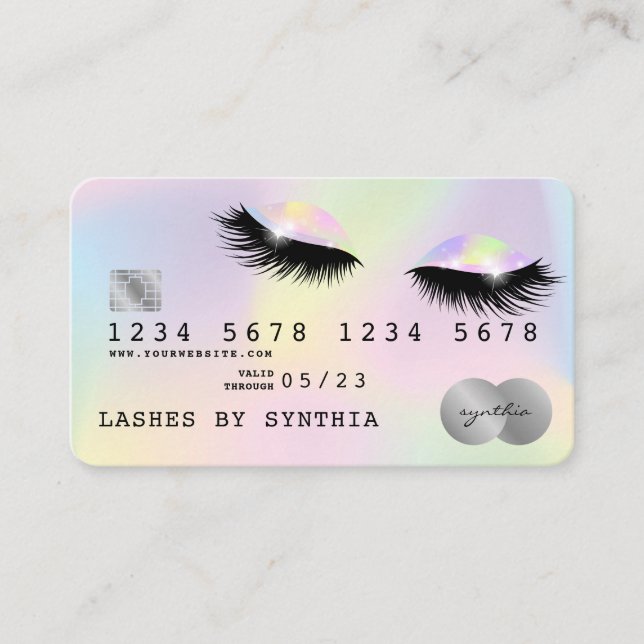 Holograph Unicorn Modern Credit Card Lashes (Front)