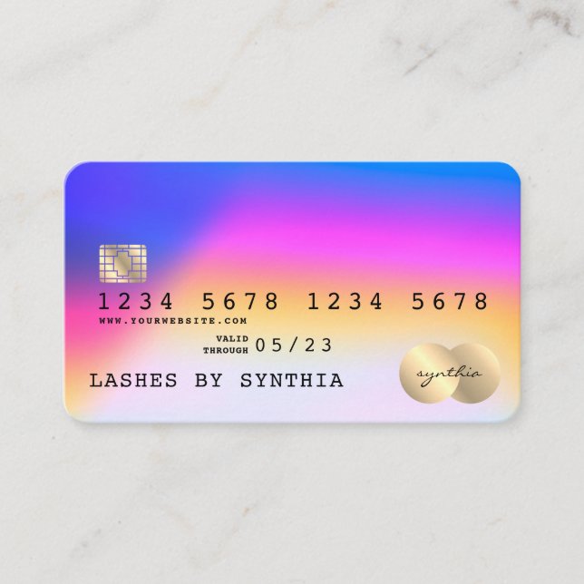 Holograph Unicorn Modern Credit Card Style (Front)