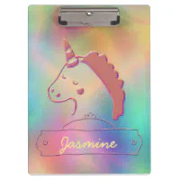 Holographic 3D Unicorn Custom Name Ring