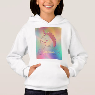 Holographic 3D Unicorn Custom Name      Hoodie