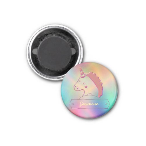 Holographic 3D Unicorn Custom Name     Magnet