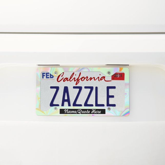 Holographic Abstract License Plate Frame (On Car)