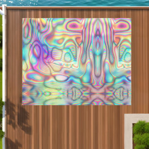 Holographic Abstract Modern Futuristic Area Outdoor Rug