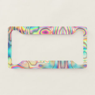 Holographic Abstract Modern Futuristic Cool License Plate Frame