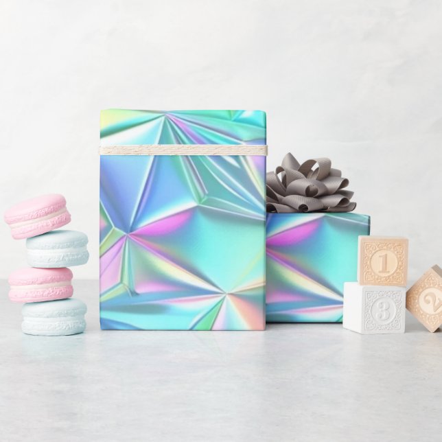 Holographic Abstract Pattern Wrapping Paper (Baby Shower)