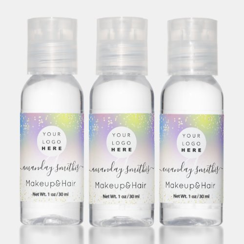 Holographic Add  Logo Monogram Gold Hand Sanitizer