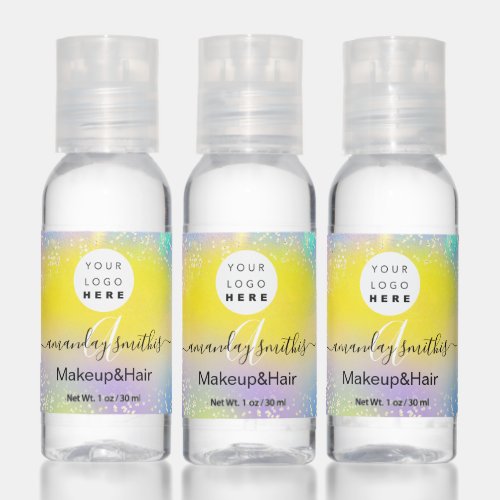 Holographic Add  Logo Monogram Lemon Yellow Hand Sanitizer