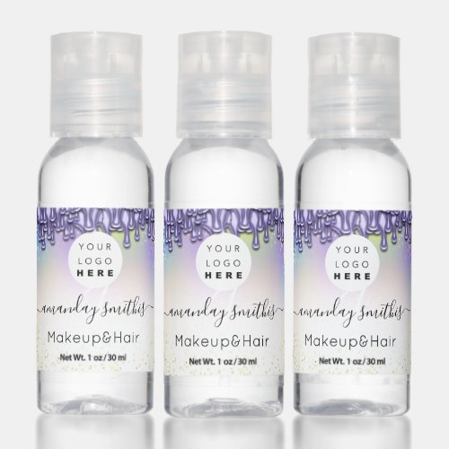 Holographic Add  Logo Monogram Purple Drip Hand Sanitizer