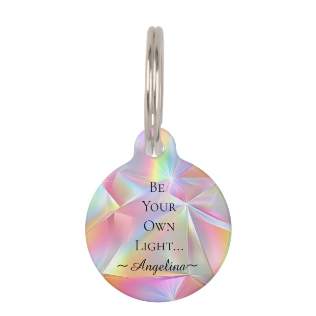 Holographic Aesthetic Pet ID Tag (Front)