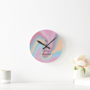 Holographic Aesthetic Round Clock