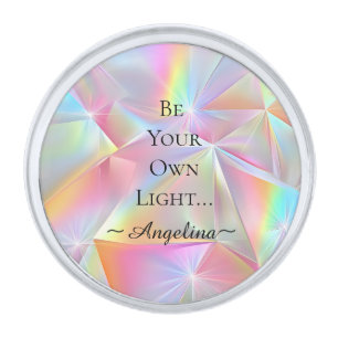 Holographic Aesthetic Silver Finish Lapel Pin