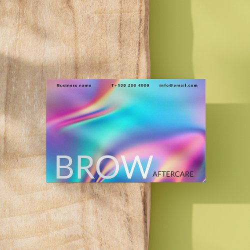 Holographic Aesthetician After Care Instruction Business Card