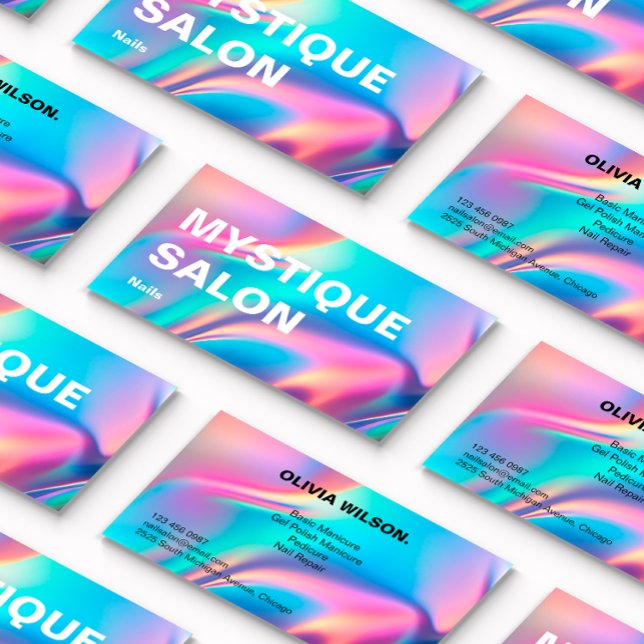 Holographic Aesthetician Branding Marketing Business Card (Holographic Aesthetician Branding Marketing Business Card)