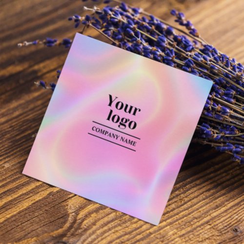 Holographic Aesthetician Instagram Qr Code Square Business Card