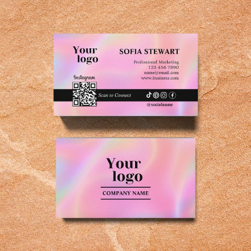 Holographic Aesthetician Scan To Connect Instagram Business Card