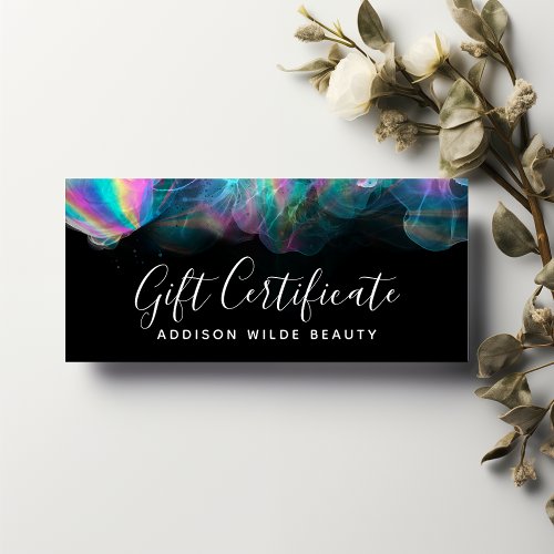 Holographic Alcohol Ink Business Gift Certificate
