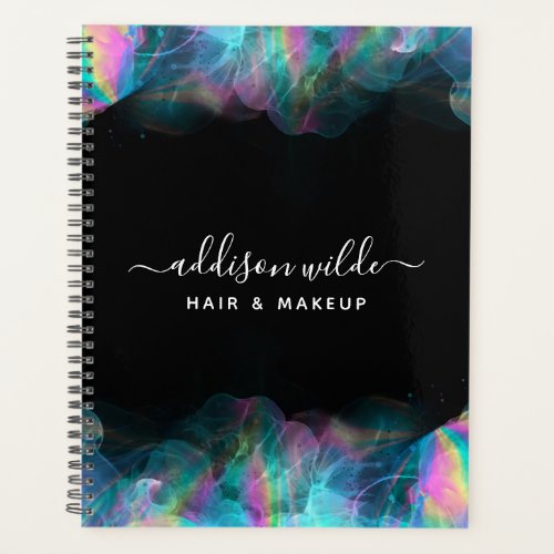 Holographic Alcohol Ink Business Planner