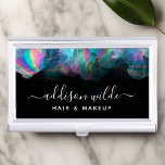 Holographic Alcohol Ink Modern Business Card Case<br><div class="desc">Holographic Alcohol Ink Modern Business Card Case. Perfect for a beauty salon,  hair stylist,  makeup artist,  or cosmetologist.</div>