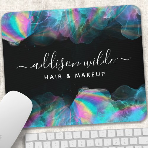 Holographic Alcohol Ink Modern Mouse Pad