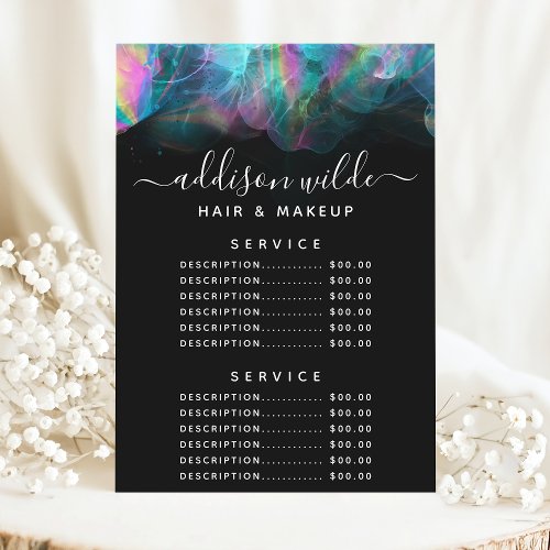 Holographic Alcohol Ink Service Price Menu