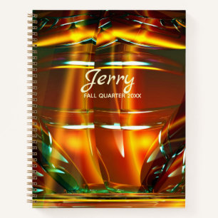Holographic Amber, Caramel, Yellow Spiral Notebook