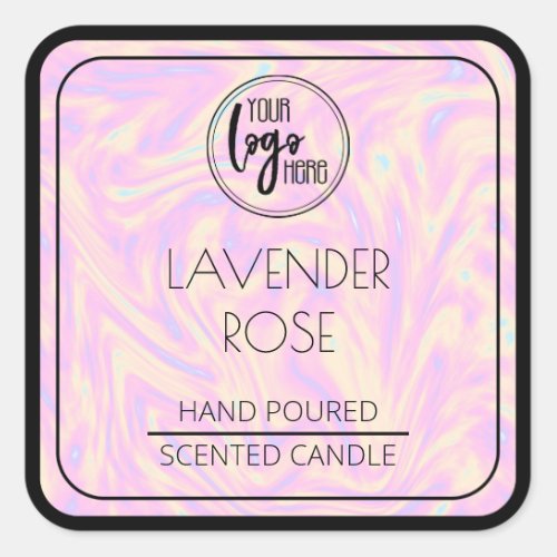 Holographic And Black Your Logo Soy Candle Label