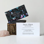 Holographic And Charcoal Paw Print Pet Groomer Business Card at Zazzle