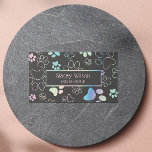 Holographic And Charcoal Paw Print Pet Groomer  Business Card at Zazzle