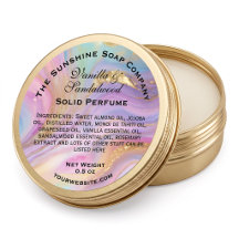 Holographic and Gold Marbled Solid Perfume Label