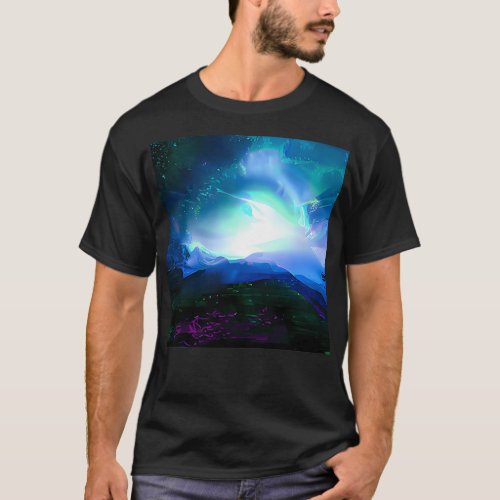 holographic art in Terragen style with Pentagram T_Shirt