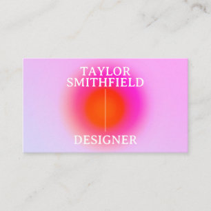 Holographic Aura Typography Gradient Business Card