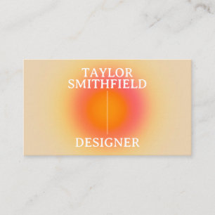 Holographic Aura Typography Gradient Business Card