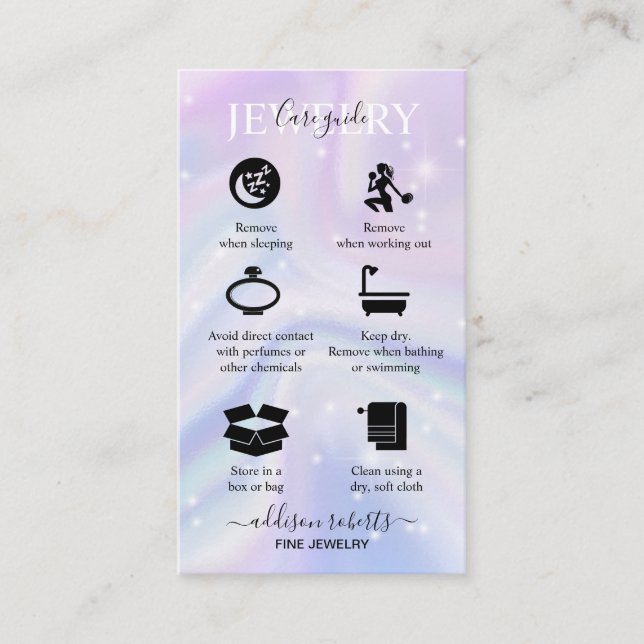 Holographic Background Hologram Neon Candle Care  Business Card (Front)