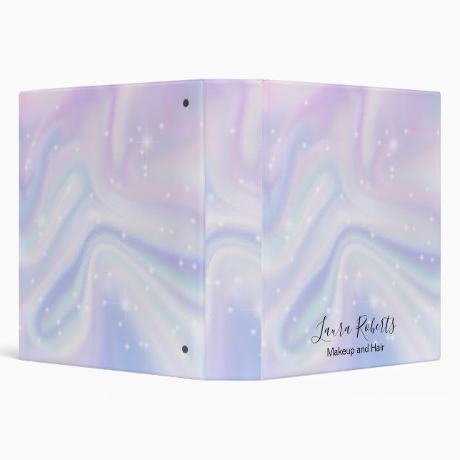 Holographic Background Hologram Neon Overlay  3 Ring Binder (Background)