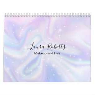 Holographic Background Hologram Neon Overlay Calendar