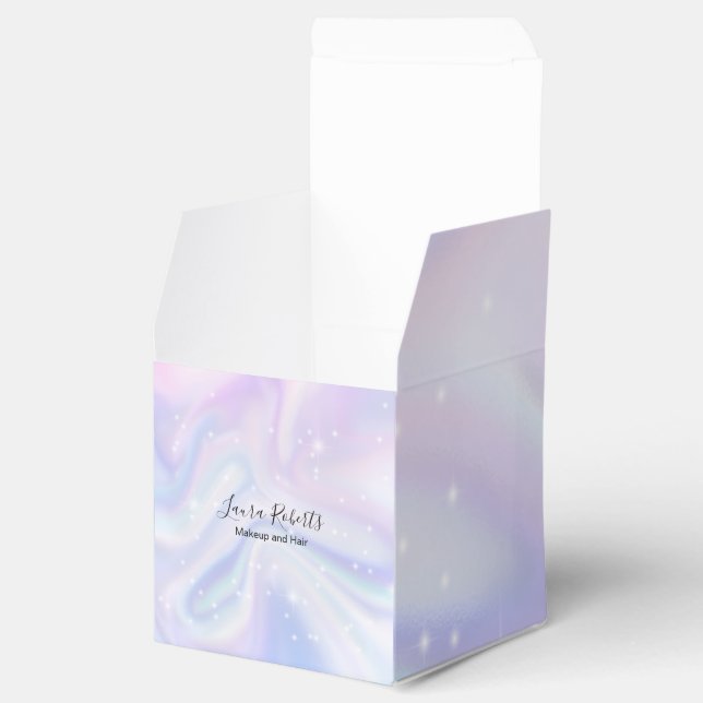 Holographic Background Hologram Neon Overlay  Favor Boxes (Opened)