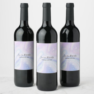 Holographic Background Hologram Neon Overlay Wine Label