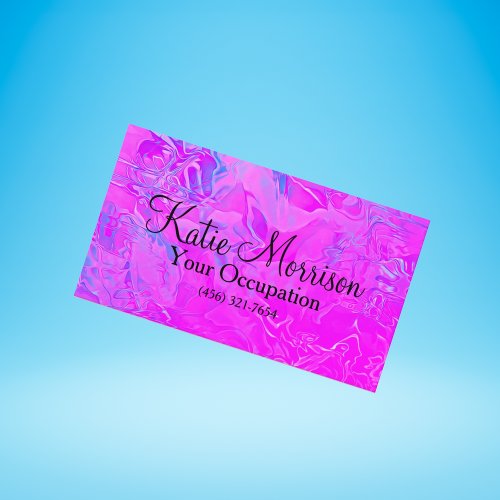 Holographic Background Modern Pink Blue Business Card