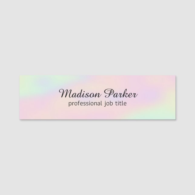 Holographic Background Name Tag (Front)