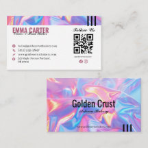 Holographic Bakery Business Card Design